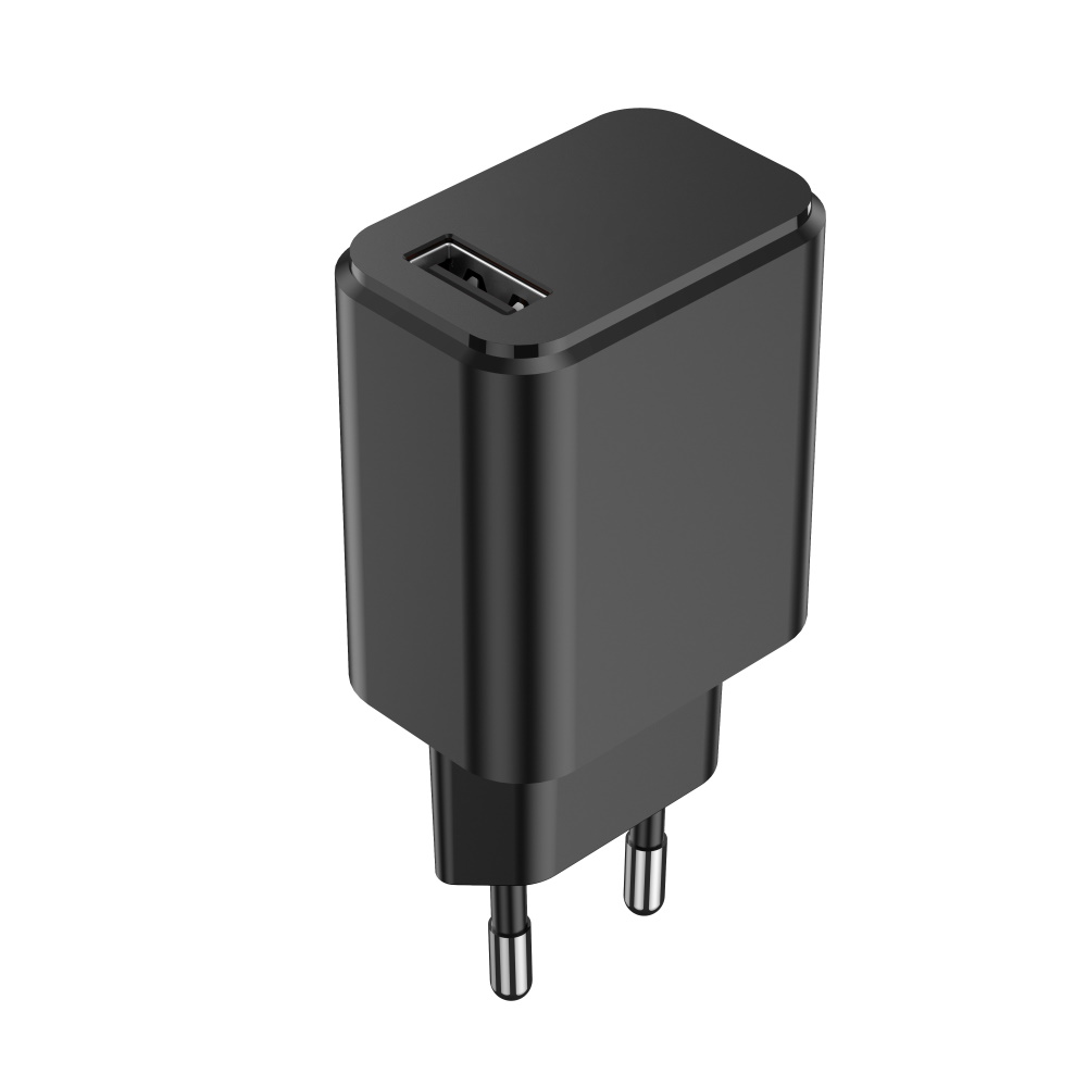 Setty lādētājs 1x USB 3A melns + USB-C kabelis 1,0 m