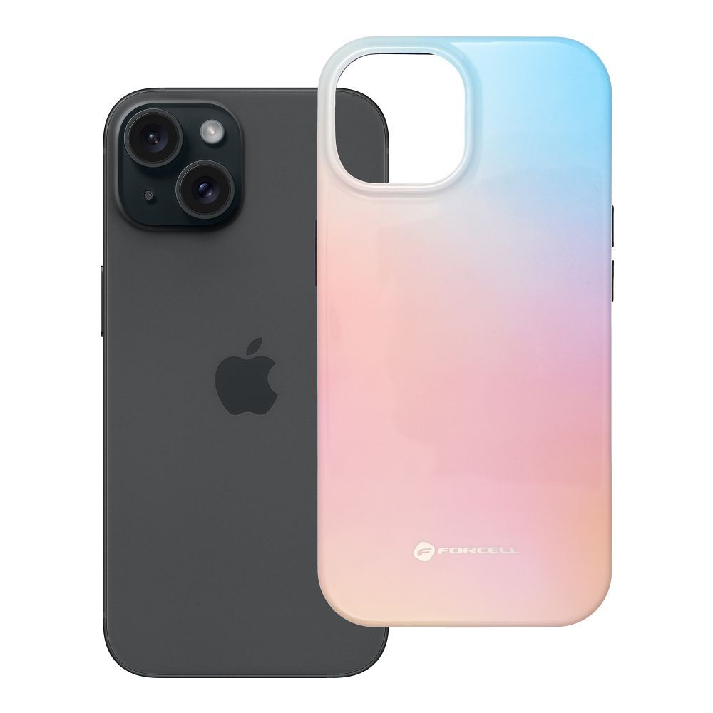 FORCELL F-PROTECT Mirage, militāri pārbaudīts apvalks ar MagSafe, saderīgs ar IPHONE 15 rozā zila