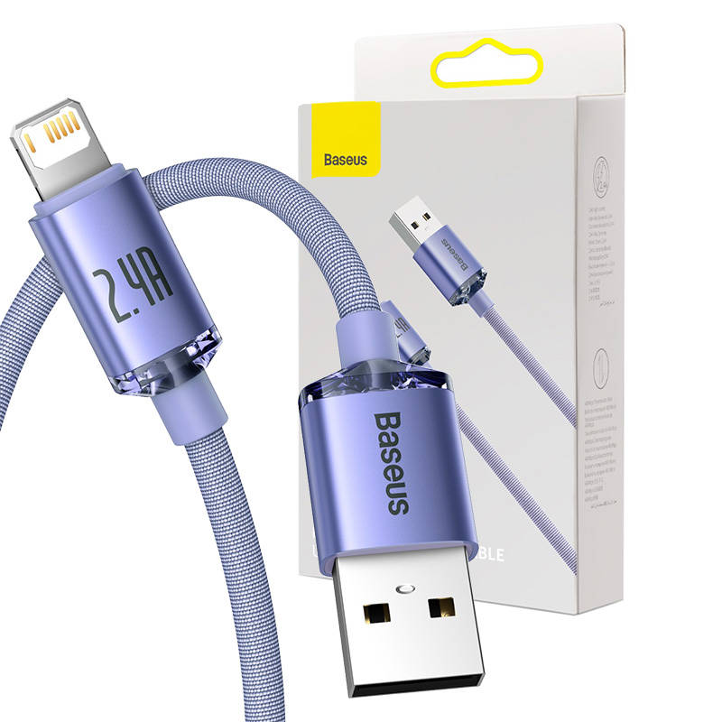 Baseus kabelis Crystal Shine USB - Lightning 2,0 m 2,4A violets