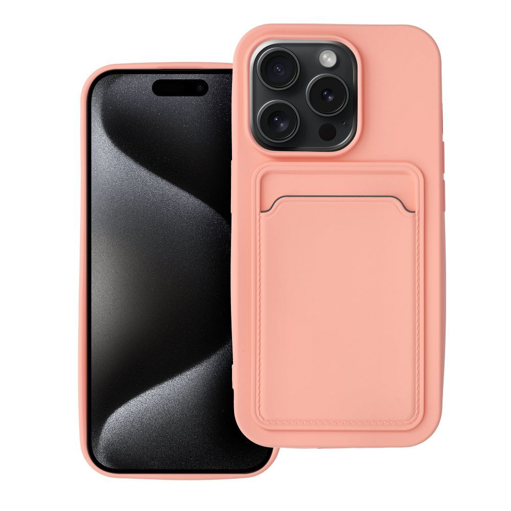 Karteņu viedtālruņa apvalks IPHONE 15 Pro rozā