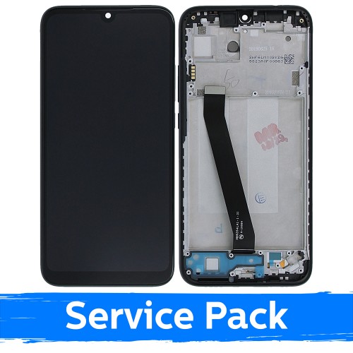 LCD Display Compatible With Xiaomi Redmi 7 With Frame / Eclipse Black / (Service Pack)