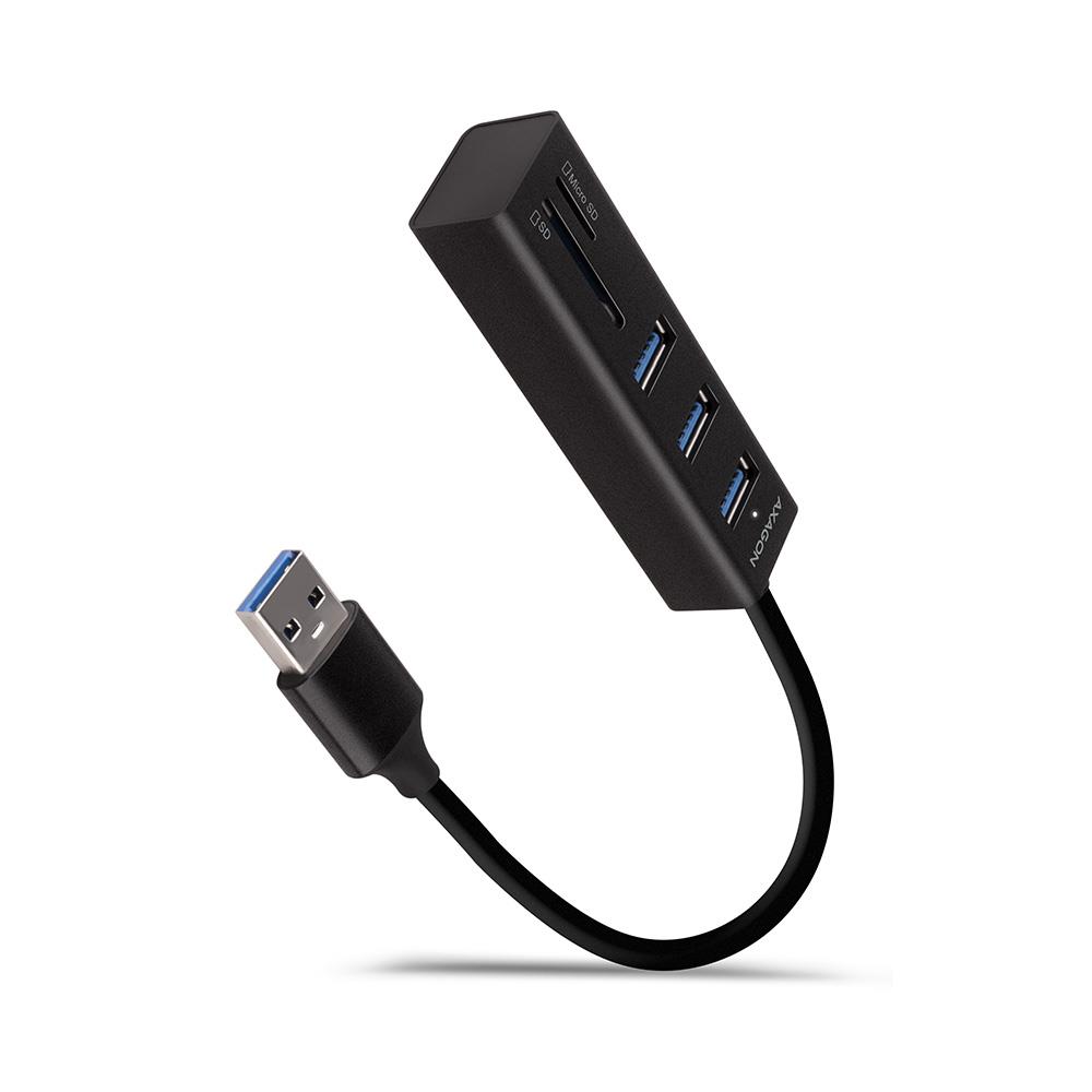 USB3.2 sadalītājs 3 portu SD MicroSD 0.2m HMA-CR3A Axagon