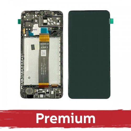 LCD Display Compatible With Samsung A047 A04s Black with Frame OEM