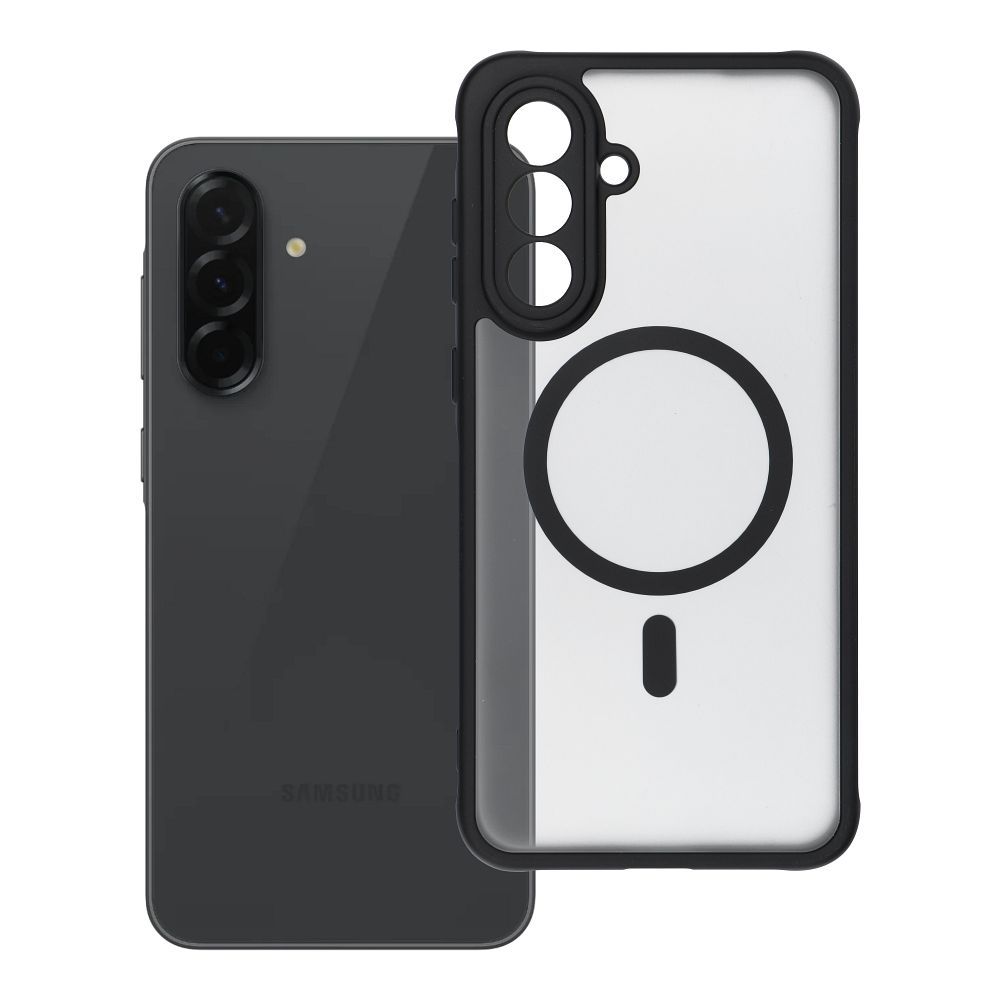 FULL MATTE MAG COVER viedtālruņa apvalks, saderīgs ar MagSafe, paredzēts SAMSUNG A36 melns