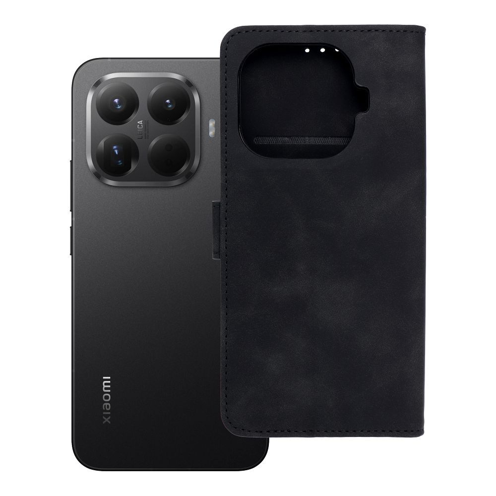 TENDER grāmatas veida viedtālruņa apvalks XIAOMI 15T Pro melns