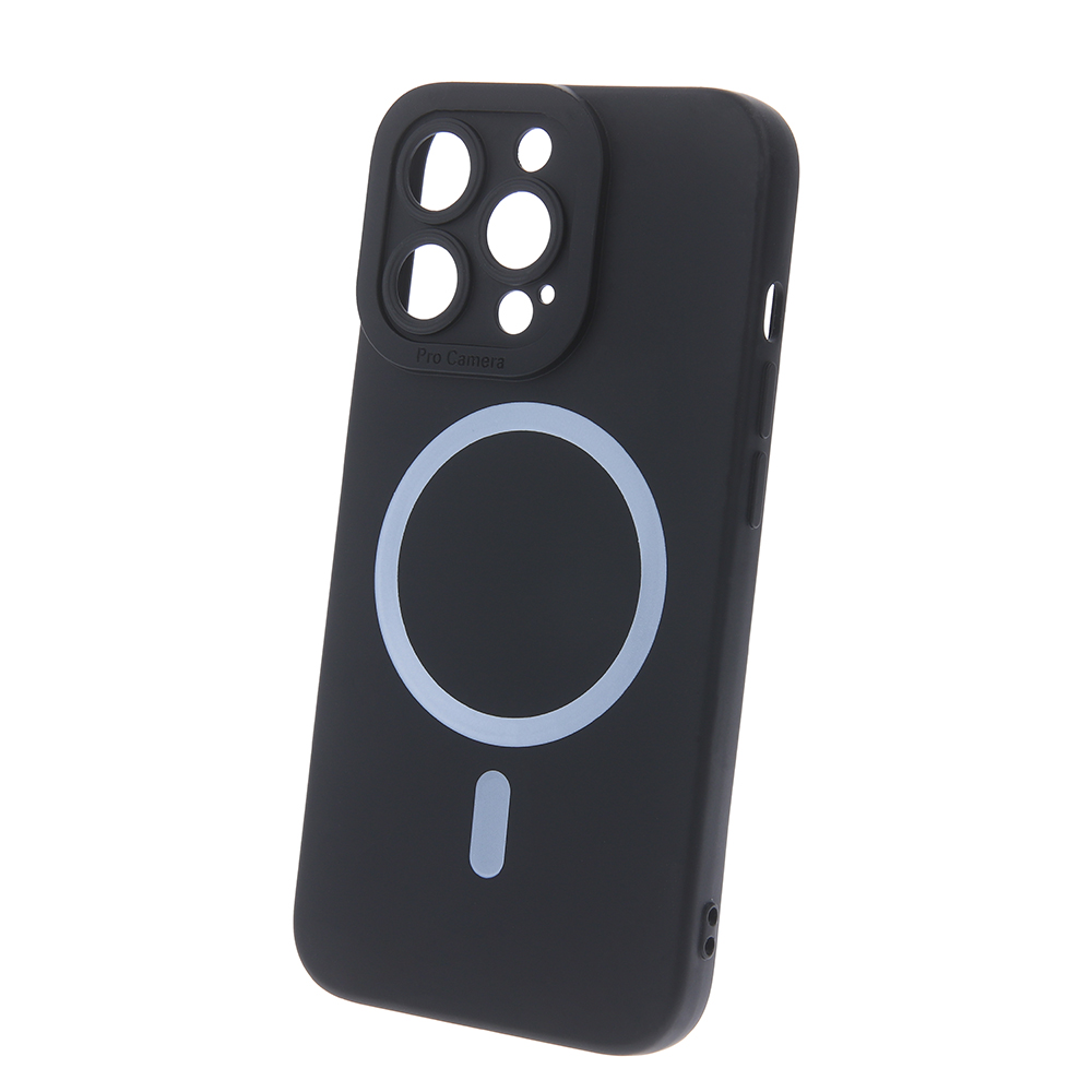 Silicon Mag maciņš for iPhone 16 Plus 6,7" melns