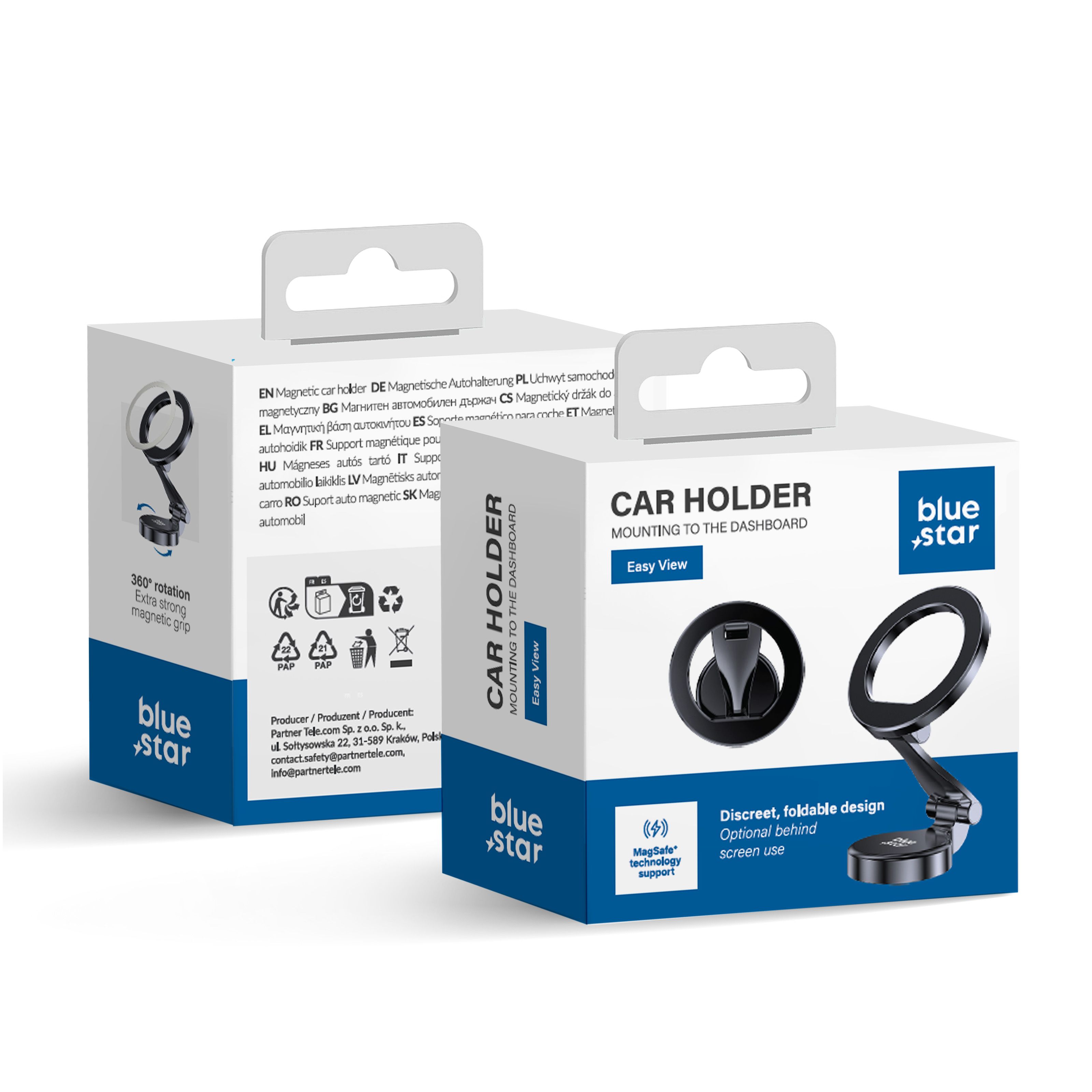 Car turētājs for dashboard zils STAR Easy Wiev saderīgs ar MagSafe melns
