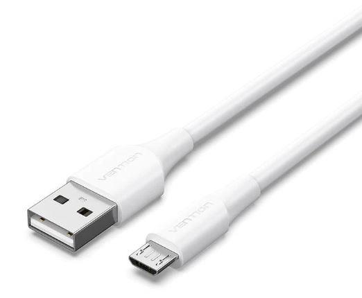 Kabelis USB 2.0 uz Micro-B 1m balts Vention