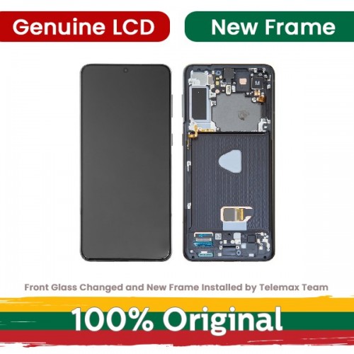 LCD Display Compatible With Samsung G996 S21 Plus with Frame / Phantom Black / (Renewed: Telemax)