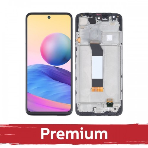 LCD Display Compatible With Xiaomi Redmi Note 10 5G / Note 10T 5G / Poco M3 Pro 5G Black with Frame OEM