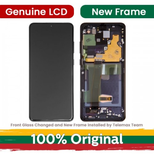 LCD Display Compatible With Samsung G988 S20 Ultra with Frame / Cosmic Black / (Renewed: Telemax)