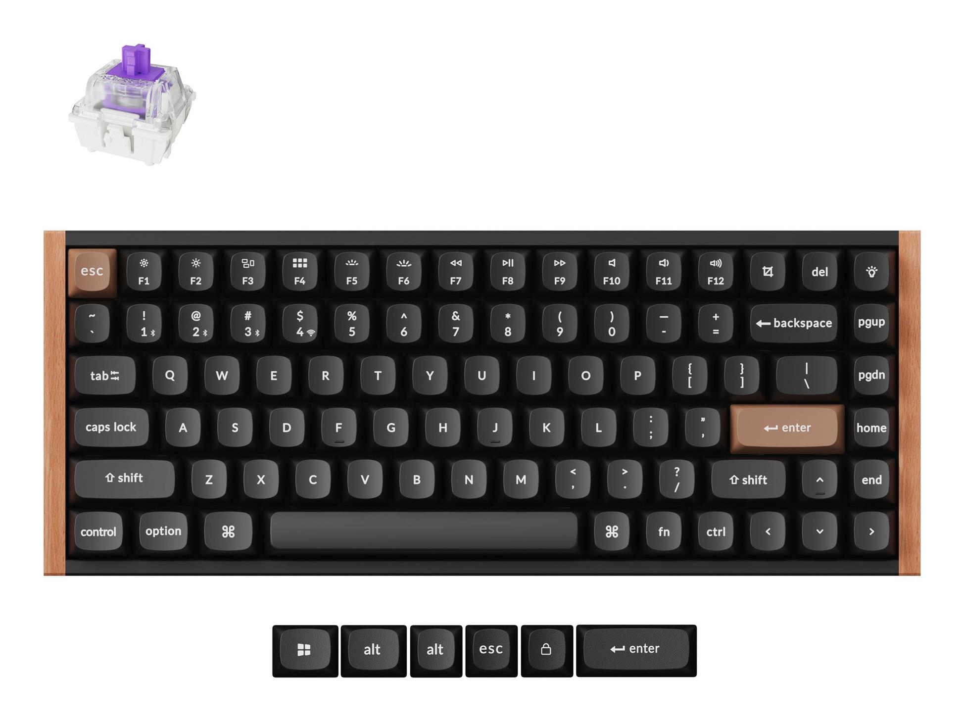 Bezvadu tastatūra KEYCHRON K2 HE Special Ed. melna