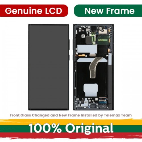LCD Display Compatible With Samsung S908 S22 Ultra with Frame / Green / (Renewed: Telemax)