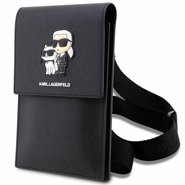 Karl Lagerfeld Rokassoma KLWBSAKCPMK melna/melna Saffiano Karl & Choupette