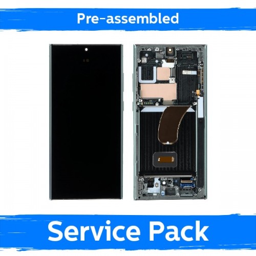 LCD Display Compatible With Samsung S918 S23 Ultra With Frame / Green / (Pre-assembled Service Pack)