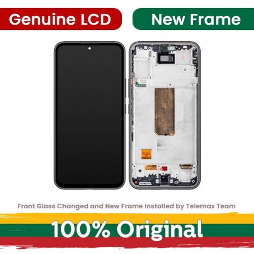 LCD Display Compatible With Samsung A546 A54 5G with Frame / White / (Renewed: Telemax)