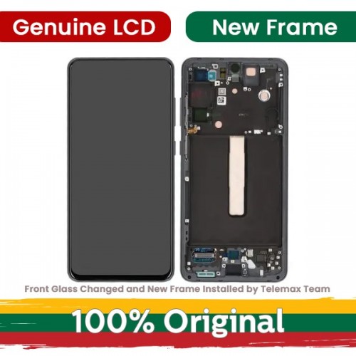 LCD Display Compatible With Samsung G990 S21 FE with Frame / Olive / (Renewed: Telemax)