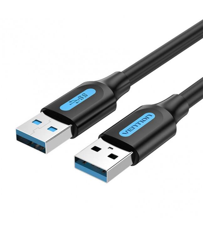 USB 3.0 kabelis tēviņš-tēviņš 1.5m melns Vention