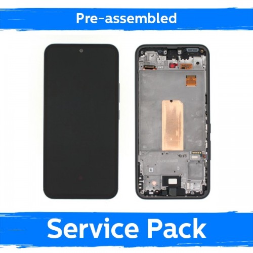 LCD Display Compatible With Samsung A546 A54 5G With Frame / Graphite / (Pre-assembled Service Pack)