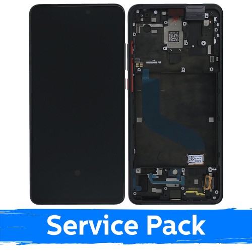 LCD ekrāns Xiaomi Mi 9T (Mi 9T Pro) ar rāmi / Carbon Black / (Service Pack)