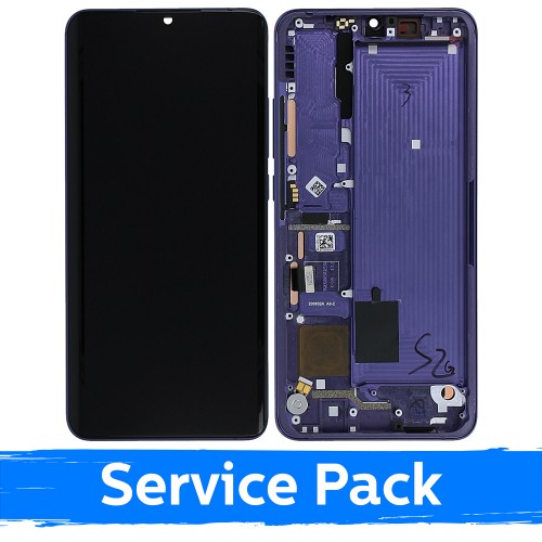 Ekranas skirtas Xiaomi Mi Note 10 (Note 10 Pro / Note 10 Lite) su rėmeliu / Nebula Purple / (Service Pack)