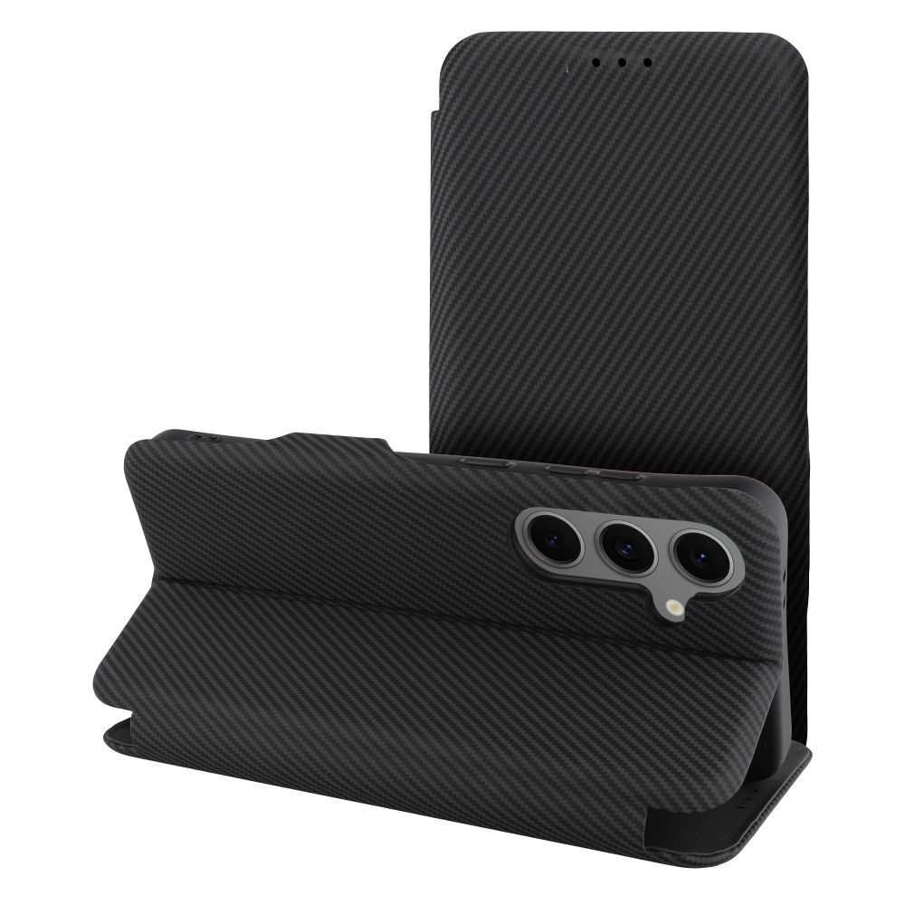 FOLIO sānu magnētiskais grāmatas tipa viedtālruņa apvalks, savietojams ar S-PEN, paredzēts SAMSUNG S25 ULTRA, melns