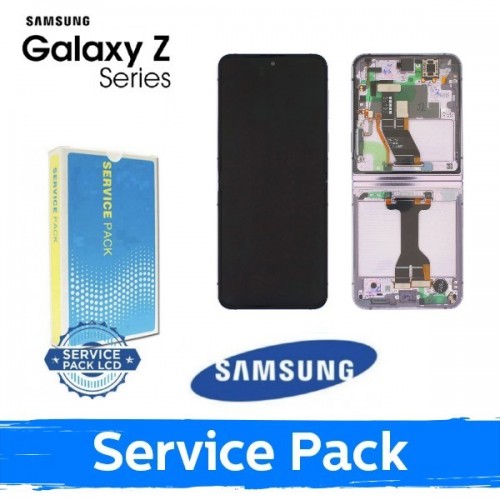 LCD displejs saderīgs ar Samsung F731 Z Flip5 ar rāmi / ceriņu / (Service Pack)