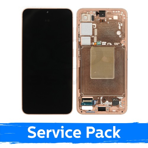 LCD ekrāns Samsung S921 S24 ar rāmi / smilšakmens oranžs / (Service Pack) + ar bateriju