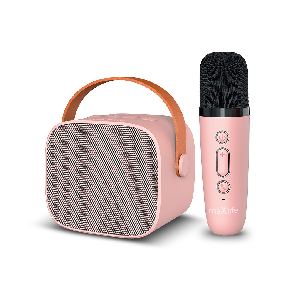 Maxlife Bluetooth karaoke skaļrunis MXKS-100 rozā krāsā