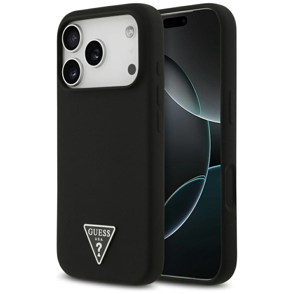 Guess Silicone Triangle Logo MagSafe Case for iPhone 17 Pro Max - Black