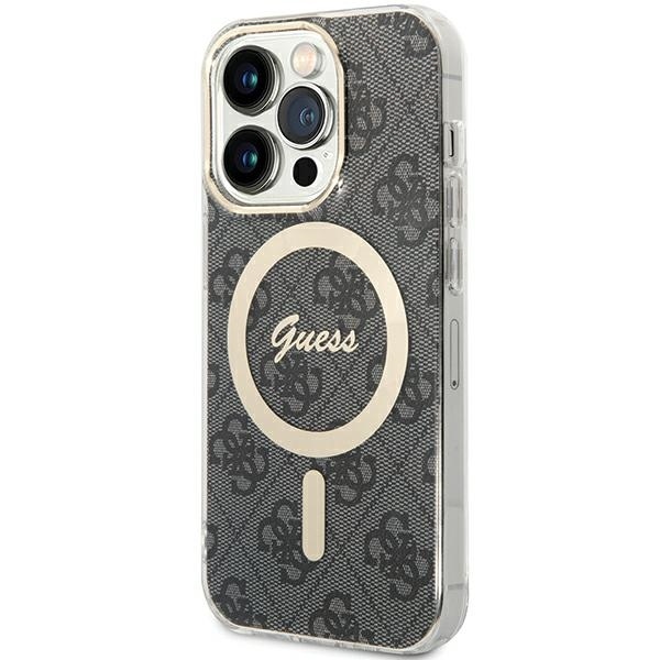 Guess IML 4G magnētiskais viedtālruņa apvalks iPhone 15 Pro - melns