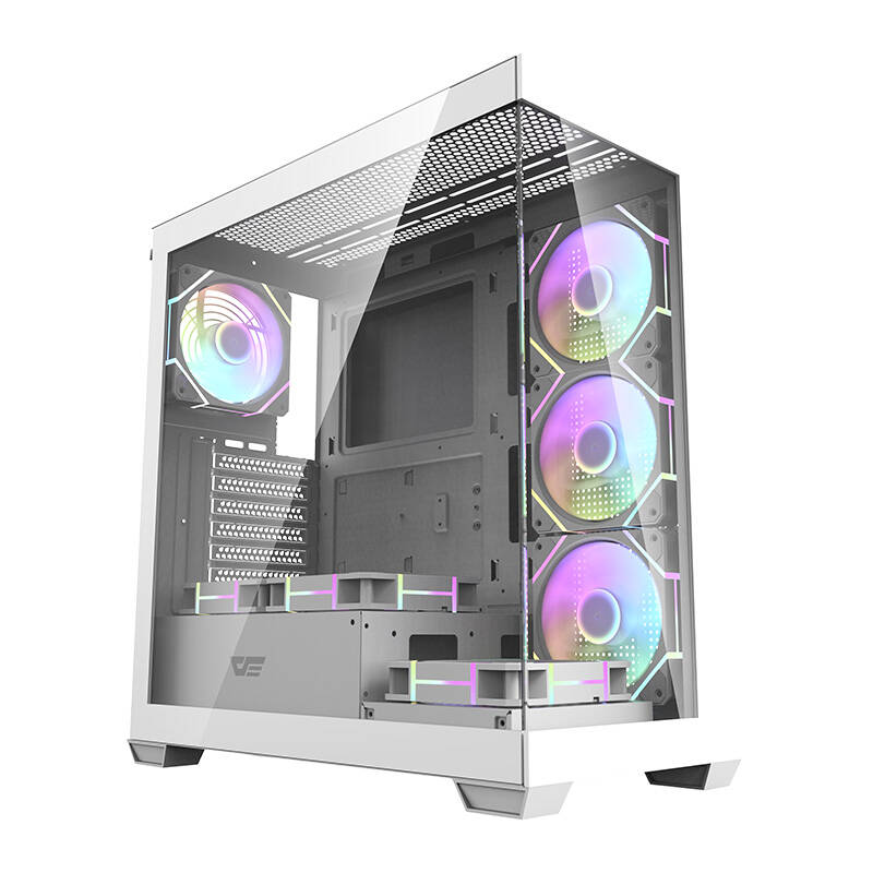 Datora korpuss Darkflash DS900 (balts) ar 7 ARGB ventilatoriem