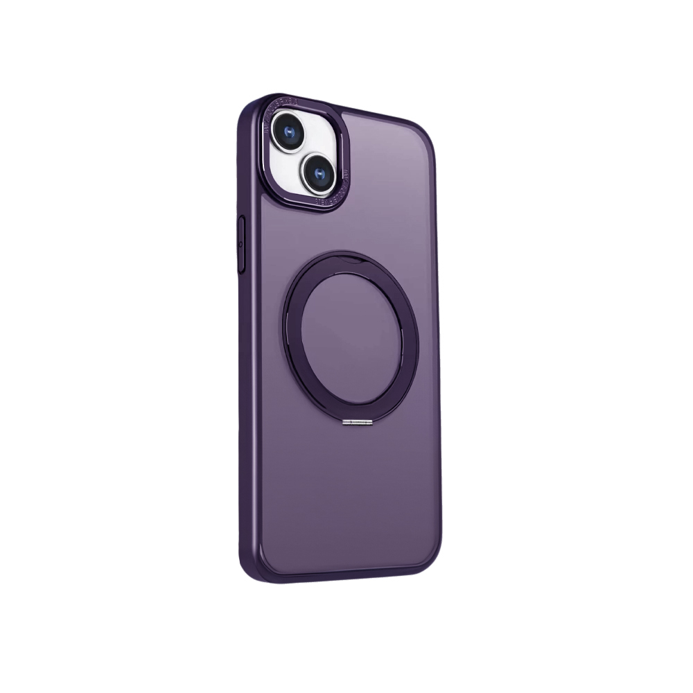 Viedtālruņa apvalks Mag Ring ar rotējošu gredzenu iPhone 15 Pro 6,1" violets