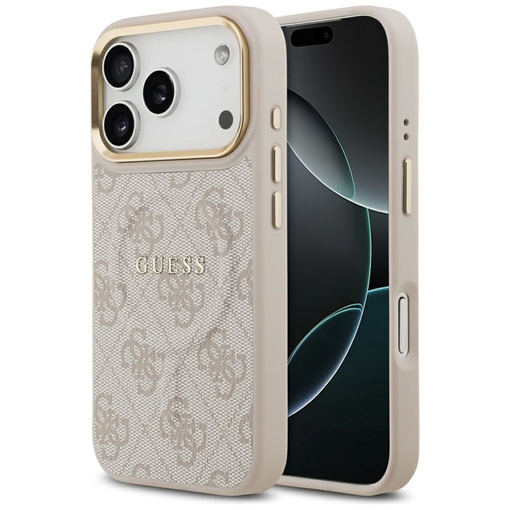 Guess Чехол для iPhone 17 Pro совместимый с MagSafe GUHMP17LP4MSEGCP (PU 4G W/ Classic) розовый