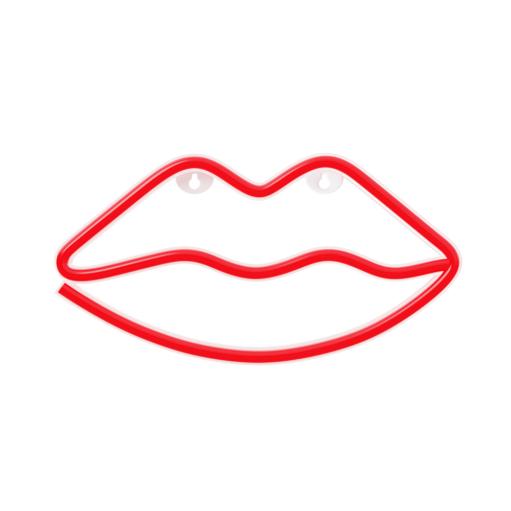 Neon LED Light LIPS sarkans Bat + USB FLNE08 Forever Light