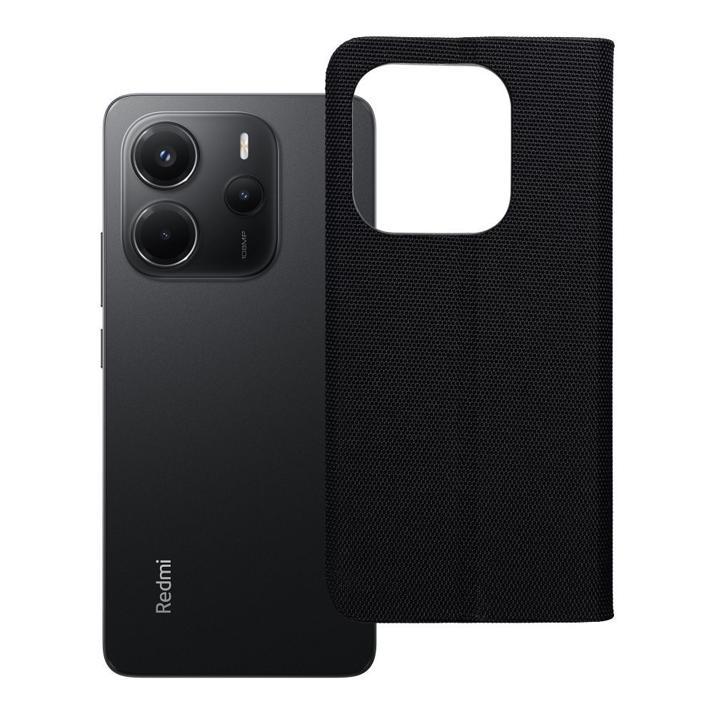 SENSITIVE grāmatas tipa viedtālruņa apvalks XIAOMI Redmi Note 14 4G (GLOBAL - 164,84mm x 78,15mm x 8,16mm) melns