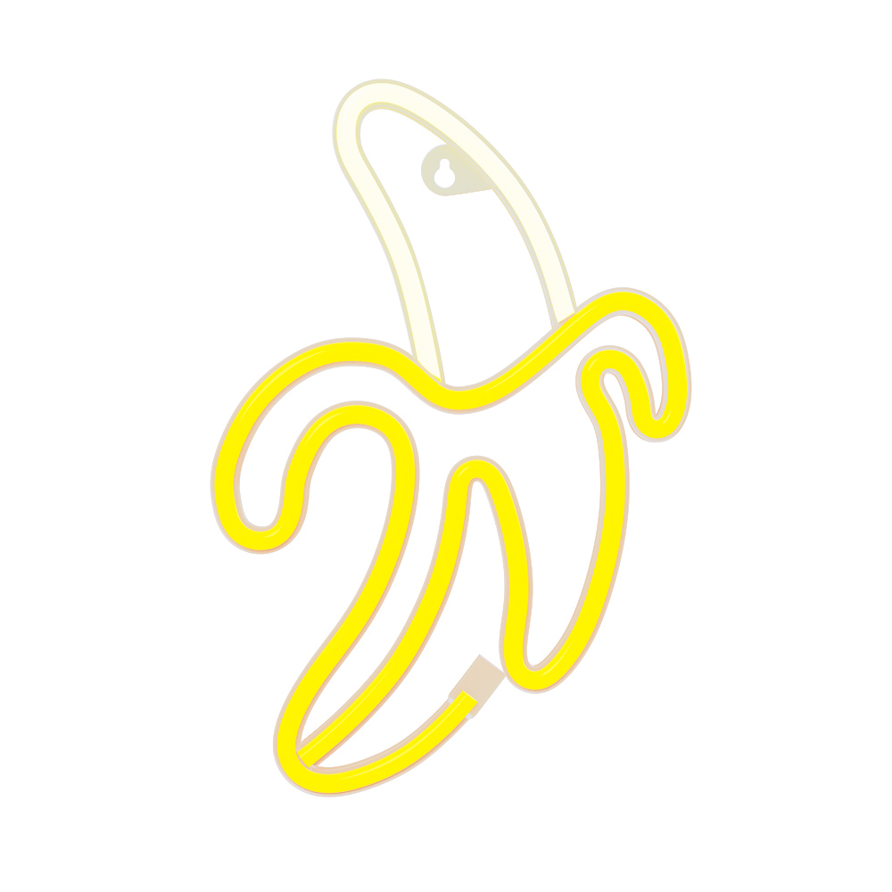 Neon LED Light BANANA balts dzeltens Bat + USB FLNE10 Forever Light