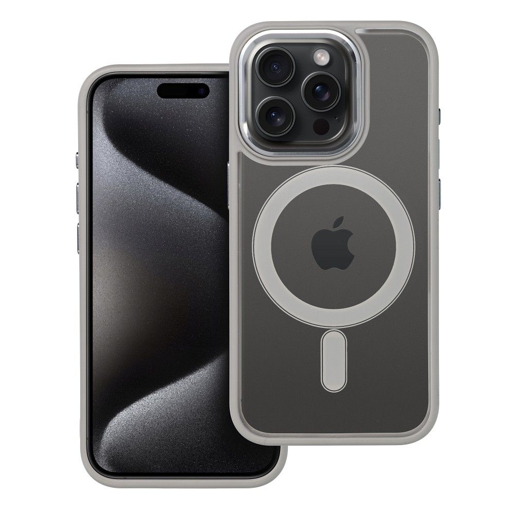 COLOR EDGE MAG COVER magnētiskais viedtālruņa apvalks, savietojams ar MagSafe, IPHONE 15 Pro, titāna pelēks