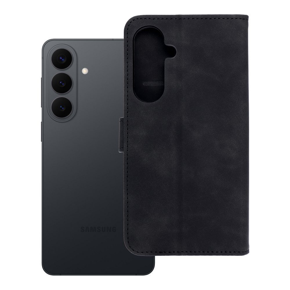 TENDER grāmatas veida viedtālruņa apvalks SAMSUNG S26 Edge melns