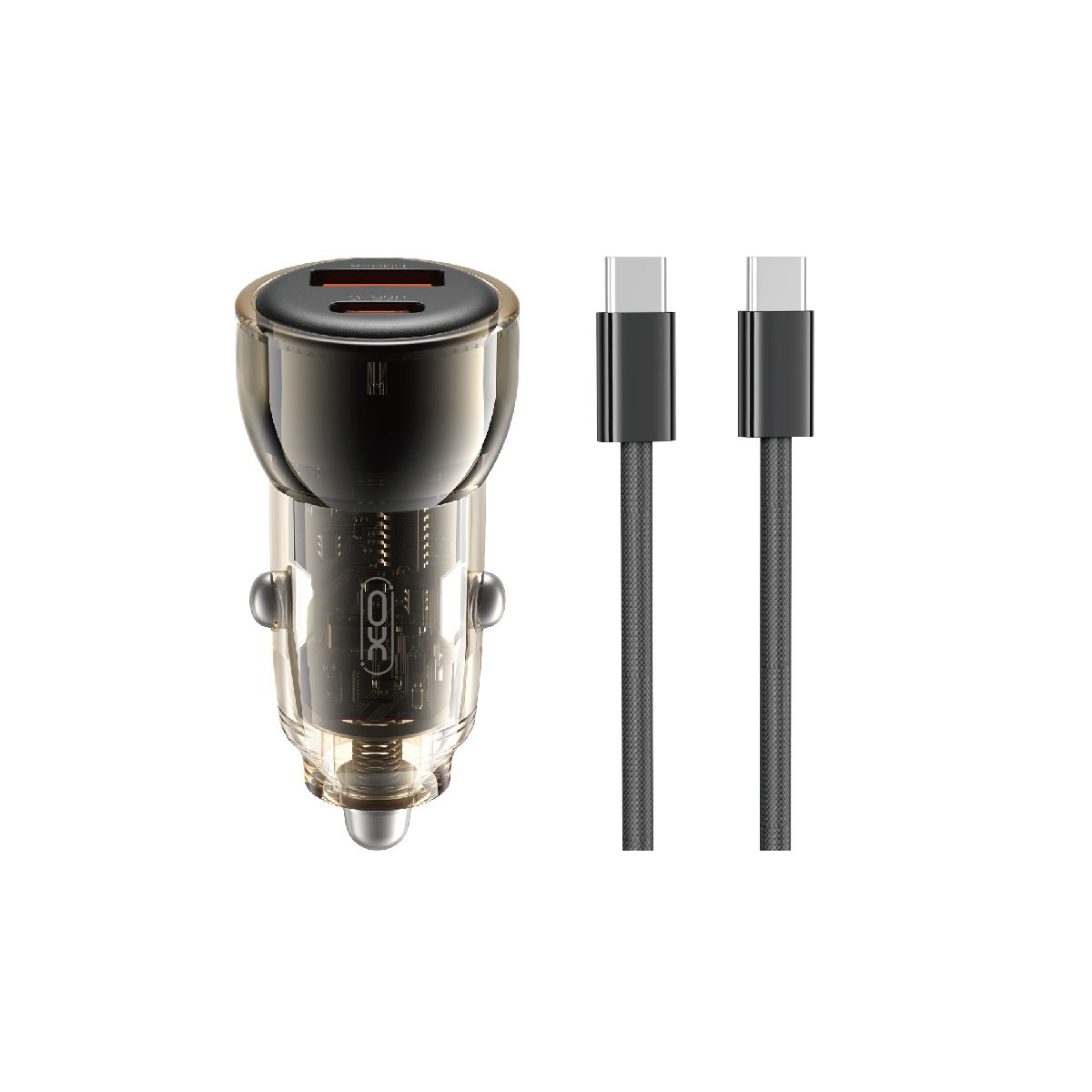 Auto lādētājs XO CC60 USB-A/USB-C 60W zils