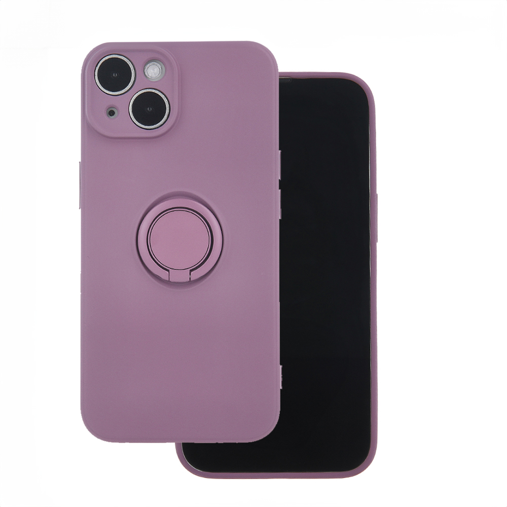 Viedtālruņa apvalks ar pirksta turētāju iPhone 15 Pro 6,1" gaiši violetā krāsā
