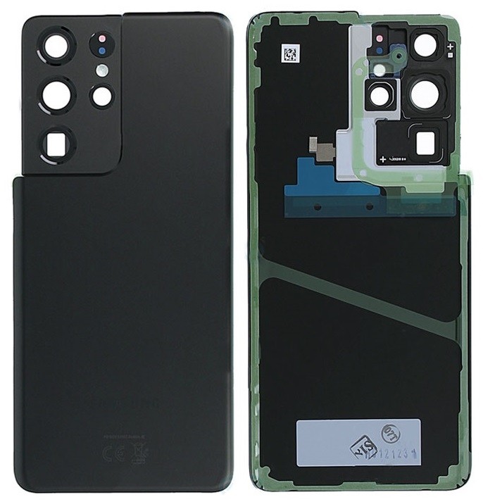 Aizmugurējais vāks Samsung G998 S21 Ultra 5G Phantom Black oriģināls (lietots Grade A)