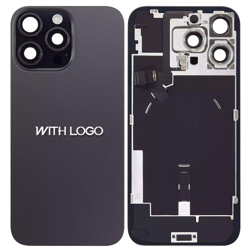 Back Cover Compatible With iPhone 16 Pro Max / Black Titanium / (All parts included) / OEM