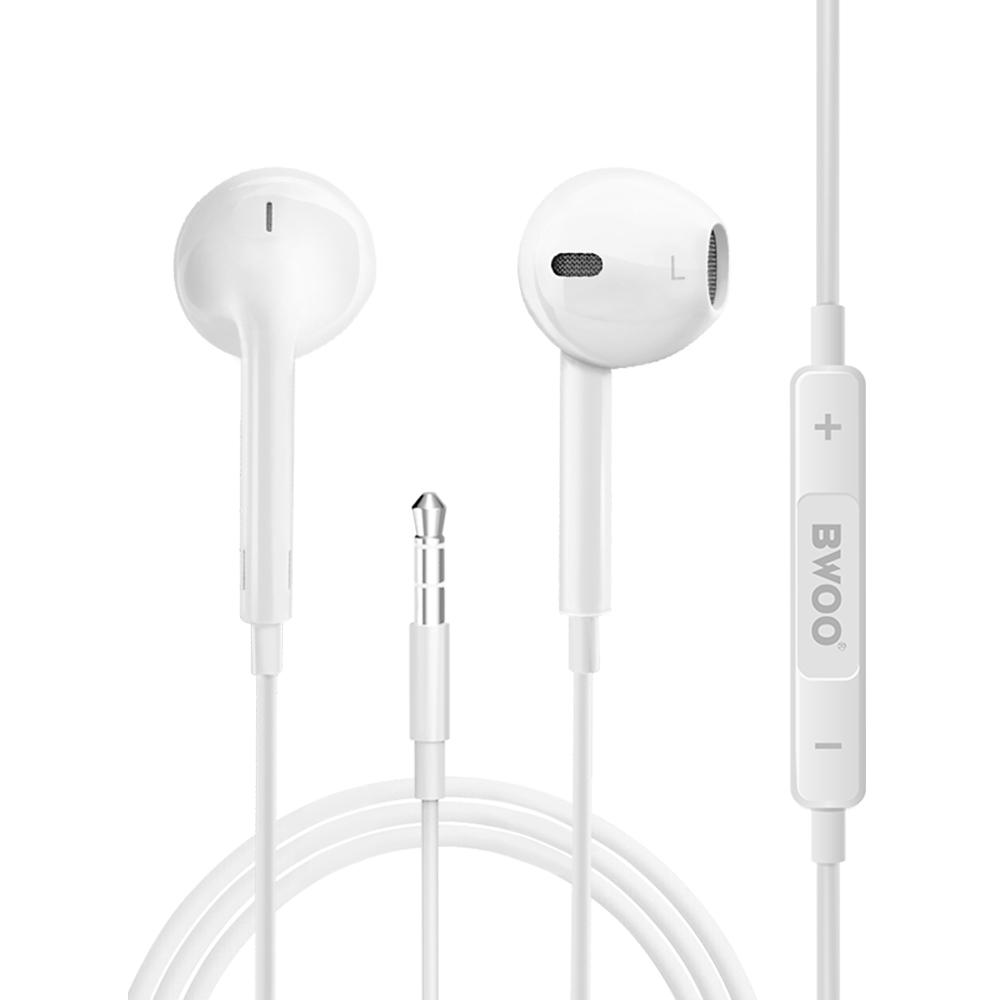 BWOO vadu austiņas 3,5 mm stereo baltas