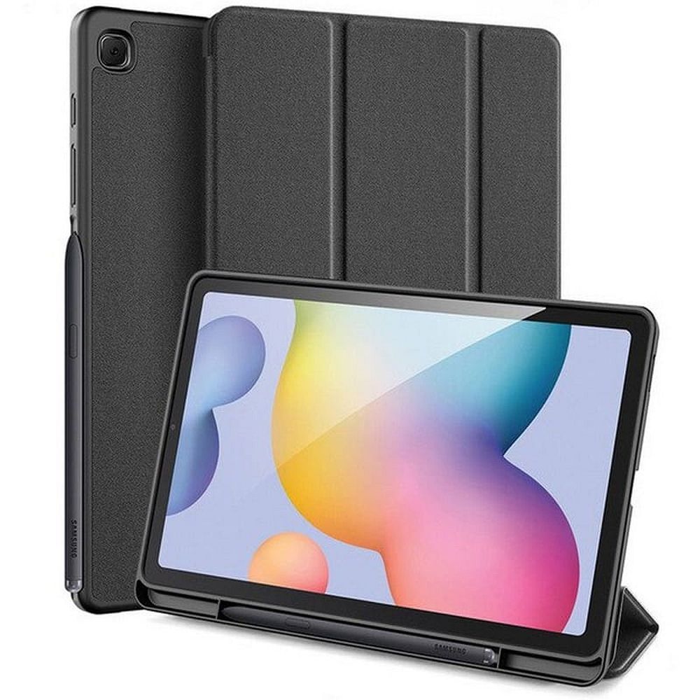 DUX DUCIS apvalks DOMO salokāms ar zīmuļa turētāju SAMSUNG Tab S6 Lite (P610/P613/P615/P619) melns