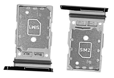 SIM kartes turētājs Samsung S901/S906 S22/S22 Plus Dual Phantom Black oriģināls (service pack)