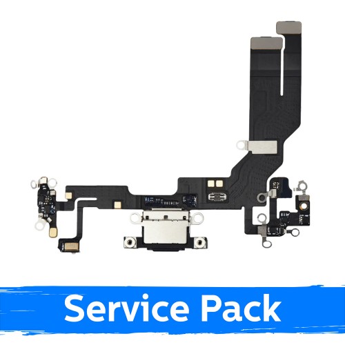 Charging Port Compatible With Apple iPhone 16e with Flex / White / (Service Pack)