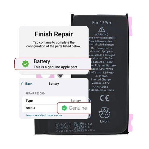 Battery Compatible With iPhone 13 Pro / Self-Diagnosable / Settings: Genuine /