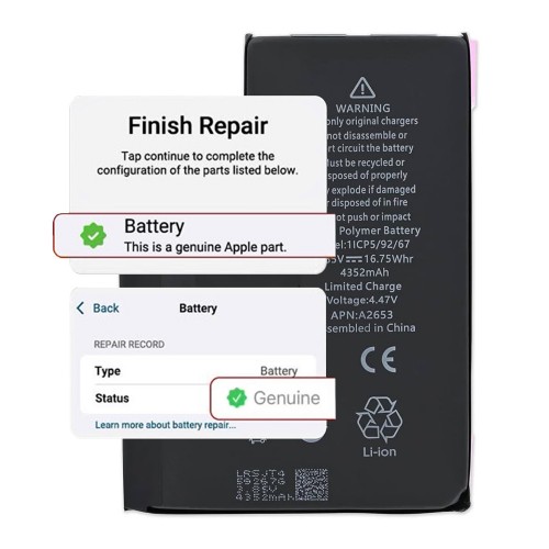 Battery Compatible With iPhone 13 Pro Max / Self-Diagnosable / Settings: Genuine /