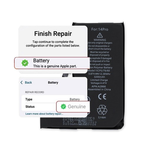 Battery Compatible With iPhone 14 Pro / Self-Diagnosable / Settings: Genuine /